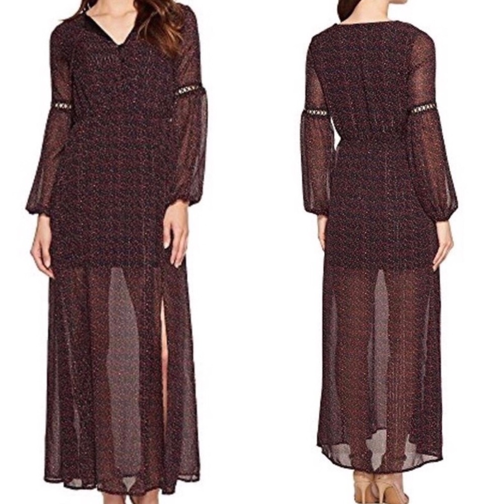 Romeo+Juliet Couture Sheer Boho Maxi Long Sleeve Cottage Size Large G1